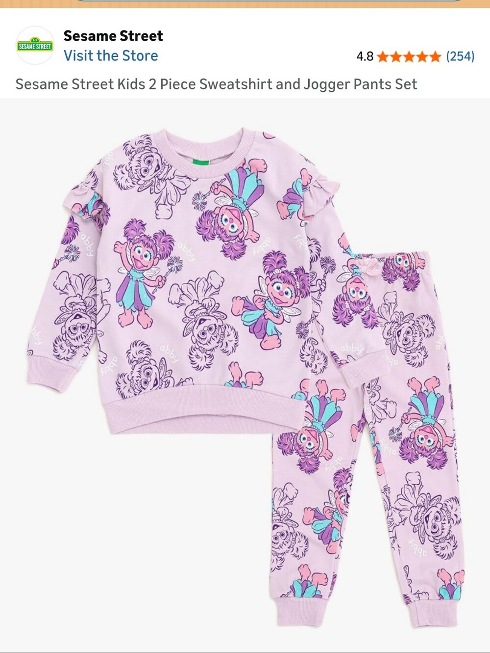 Sesame Street Abby Cadabby Sweatshirt And Joggers Set - Picture 2 of 3